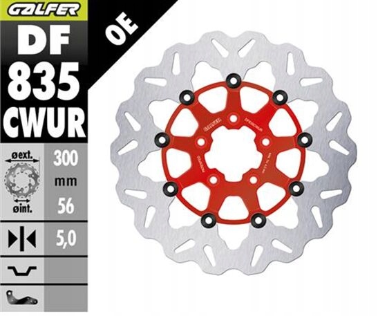 Brzdový Kotúč Galfer Wave 300 MM Harley Fld 1690 Flhcs 1868 Flhr 1584