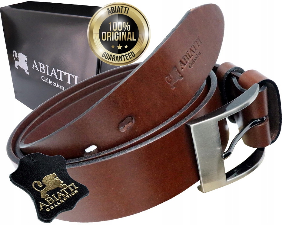 Skórzany Pasek Męski Do Spodni Brązowy Szeroki Pas Do Jeansów Gruba Skóra