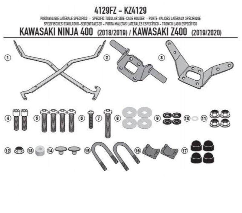 Kappa Stojan Centrálneho Kufra Kawasaki Ninja Z Roku 400 (19-20) (bez Dosky)
