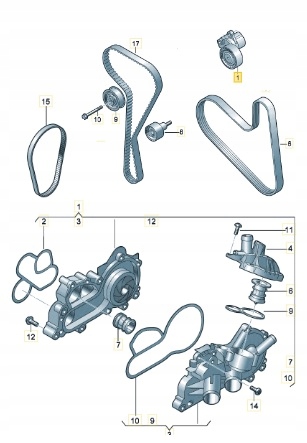 Rozrząd pompa wody VW Touran II 1.4 TSI CZDA