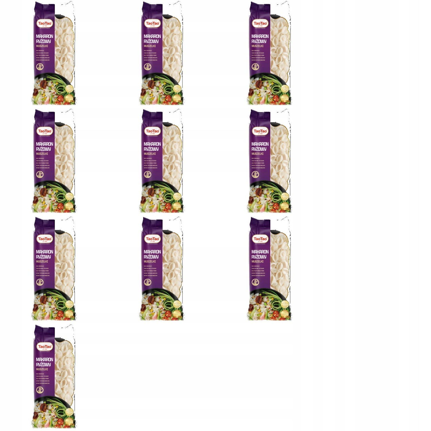 10x 200g Taotao Makaron ryżowy muszelki Karton