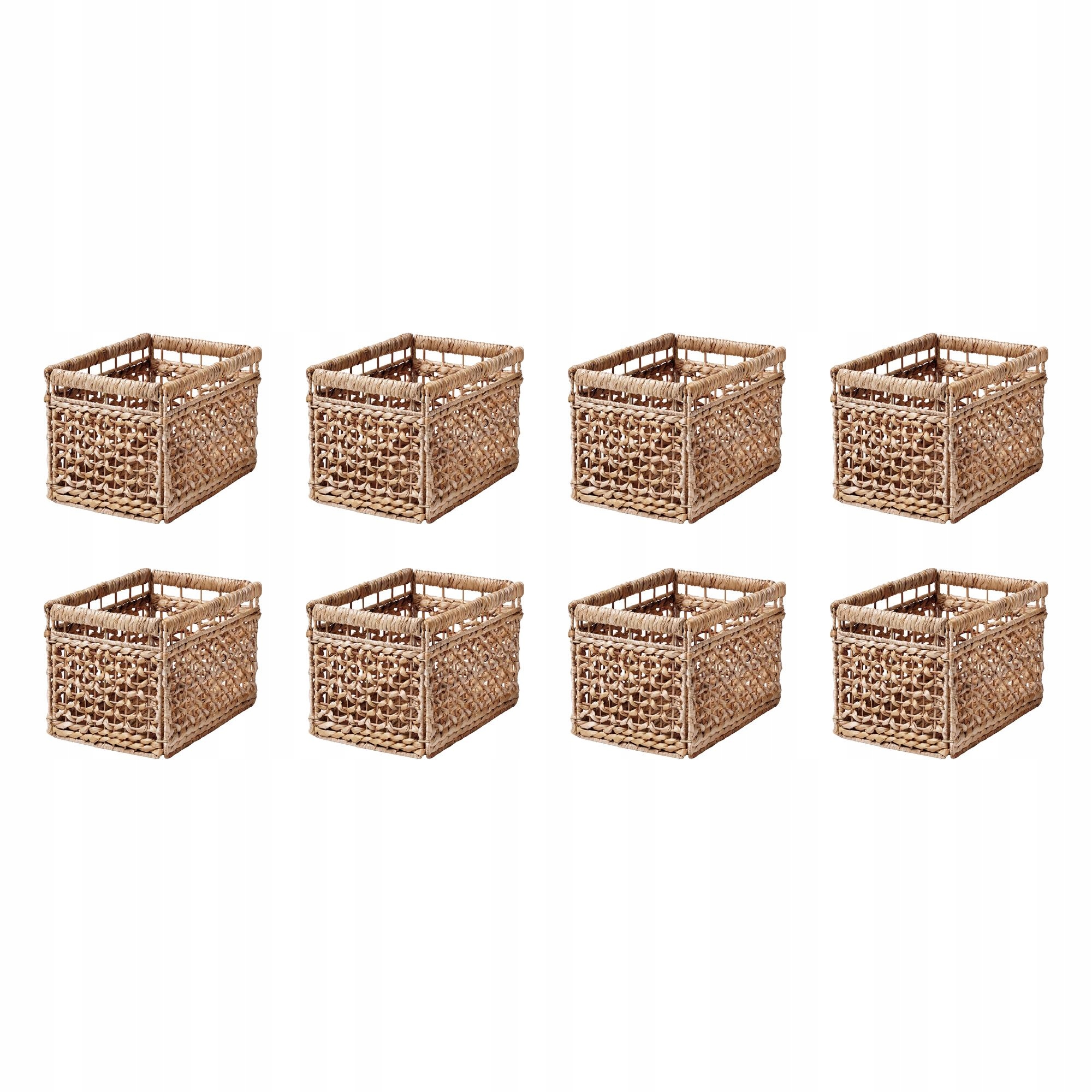 8 szt. Kosz Tating z hiacyntu wodnego 35x25x25 cm ręcznie robiony