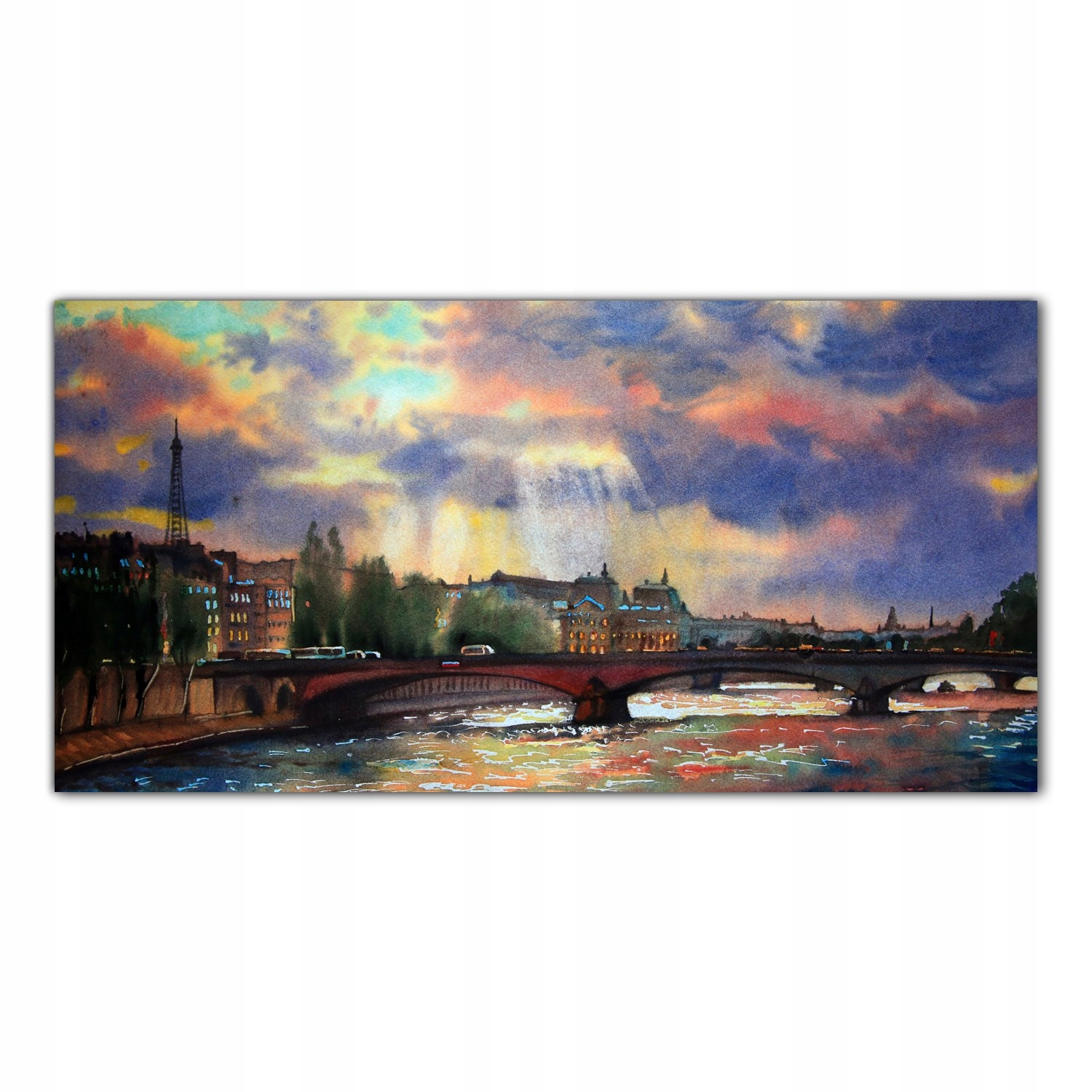 

Obraz na szkle Foto Akwarele Paryż Miasto 120x60