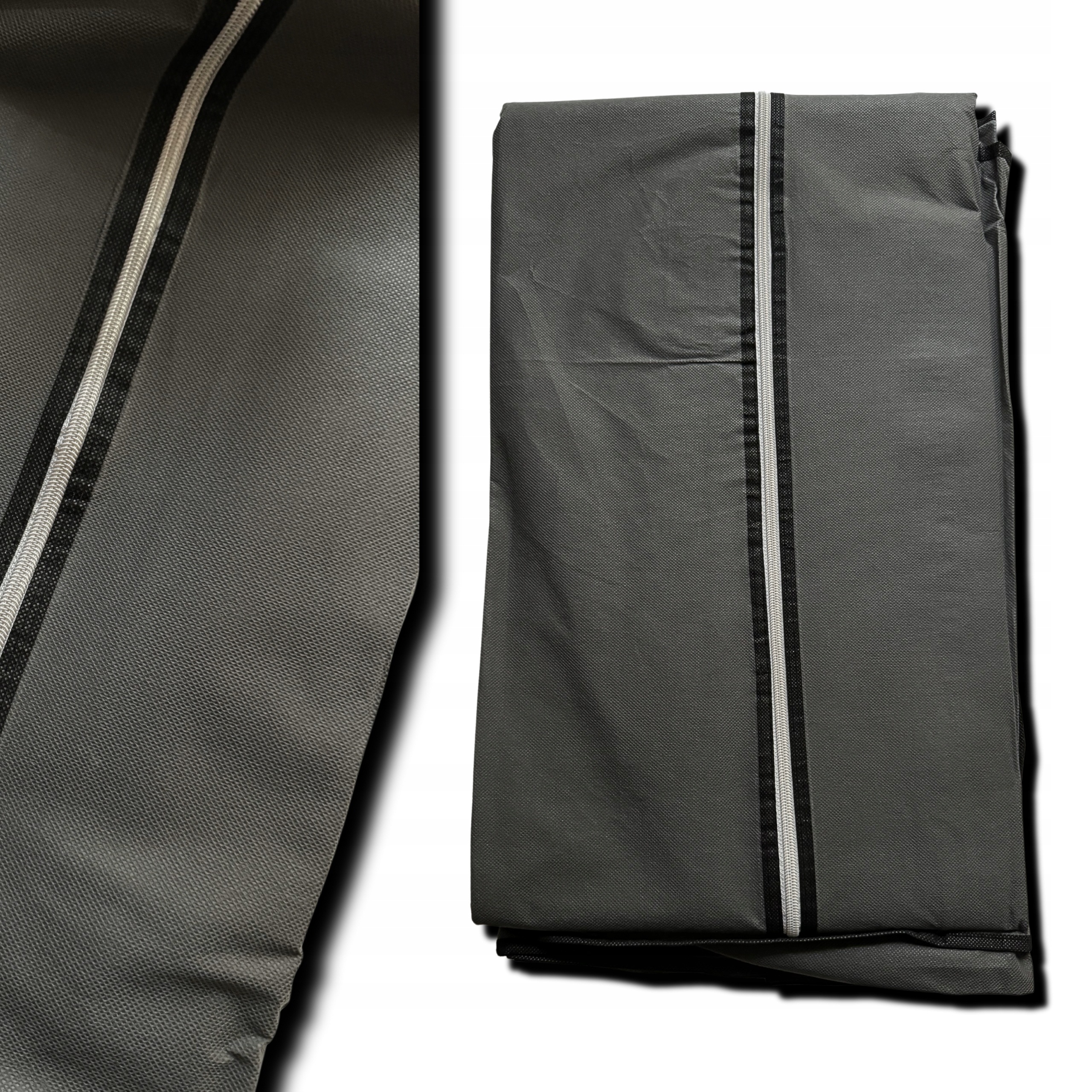 SZAFA MATERIAŁOWA DUŻA SZAFA TEKSTYLNA składana TURYSTYCZNA organizer XL Wykończenie GREY - szare