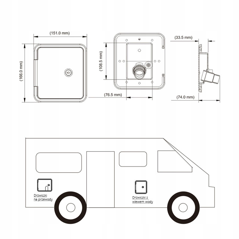 WLEW WODY DO KAMPERA 1 KRÓCIEC 166X151 BK - 06081 Numer katalogowy części 06081