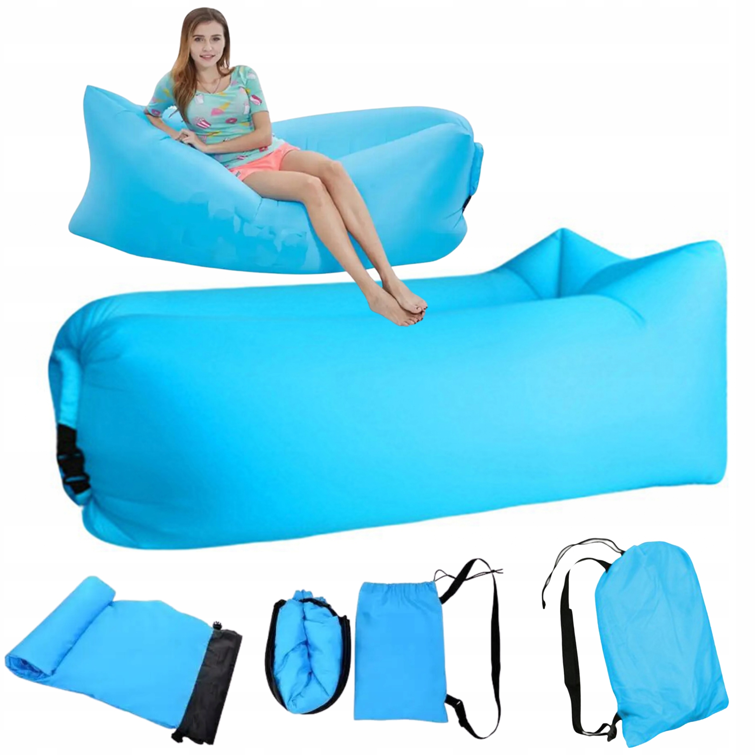 Lazy Bag Sofa na Powietrze Plaże Materac Leżak Nadmuchiwana Sofa Rozkładana Cechy dodatkowe brak