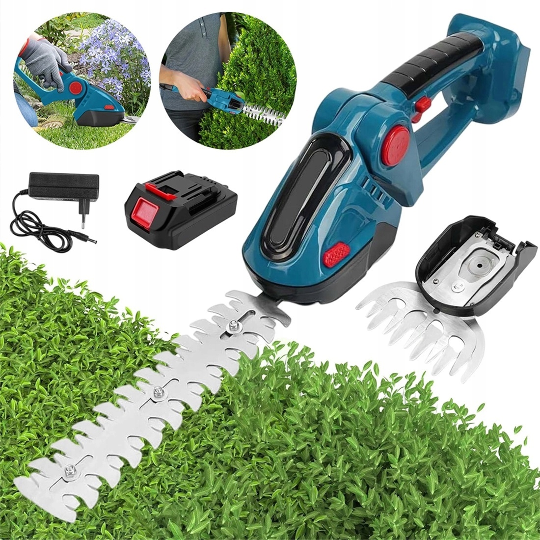 1500 Mah Bezdrátový Zastřihovač Živých Plotů S Dvojitými Čepelemi, Ergonomický