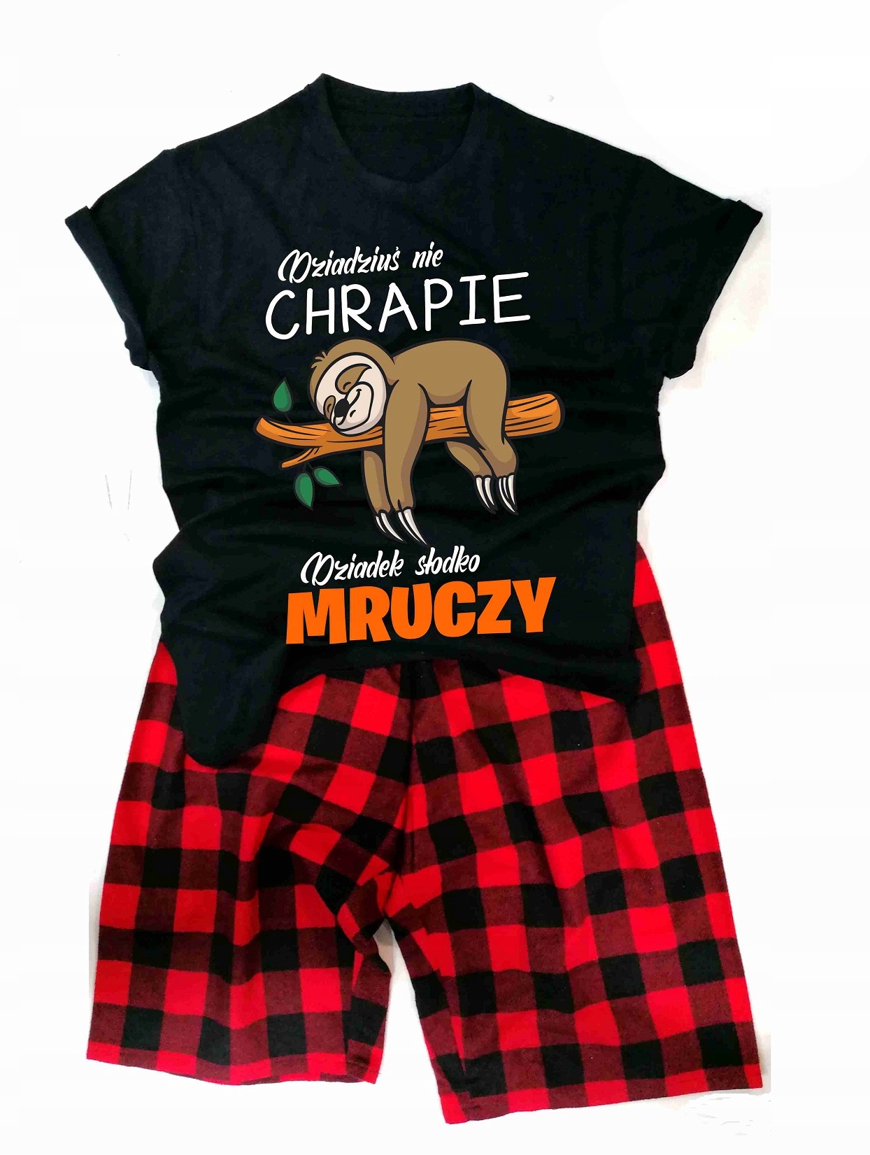 Pánské Bavlněné Pyžamo Dárek Ke Dni Prarodičů Dědeček Nechrápe XXL