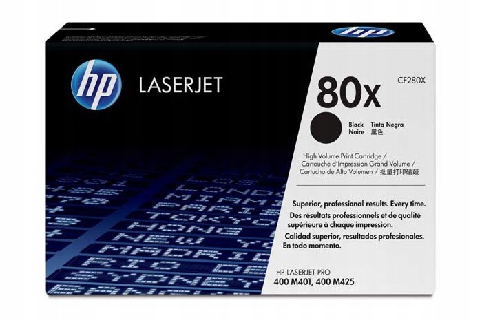 Originální černý toner Hp LaserJet Pro 400 M401, M425 (80X CF280X)
