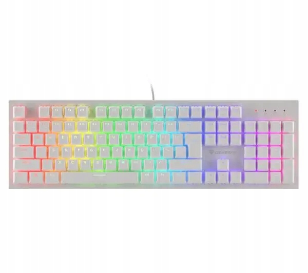 Klawiatura przewodowa mechaniczna Genesis Thor 303 Rgb Outemu Brown Biała