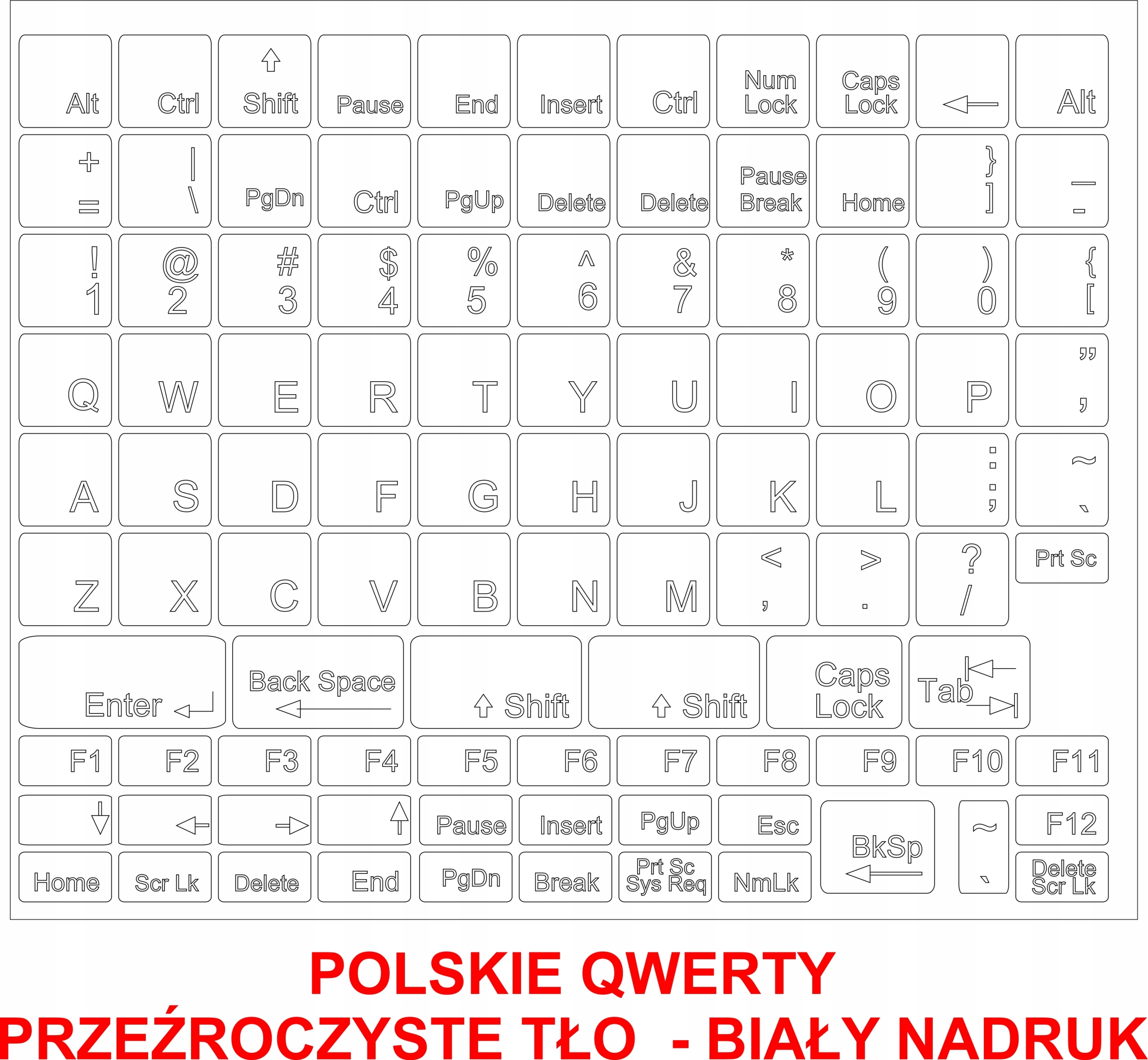 

Przeźroczyste Polskie naklejki na klawiaturę