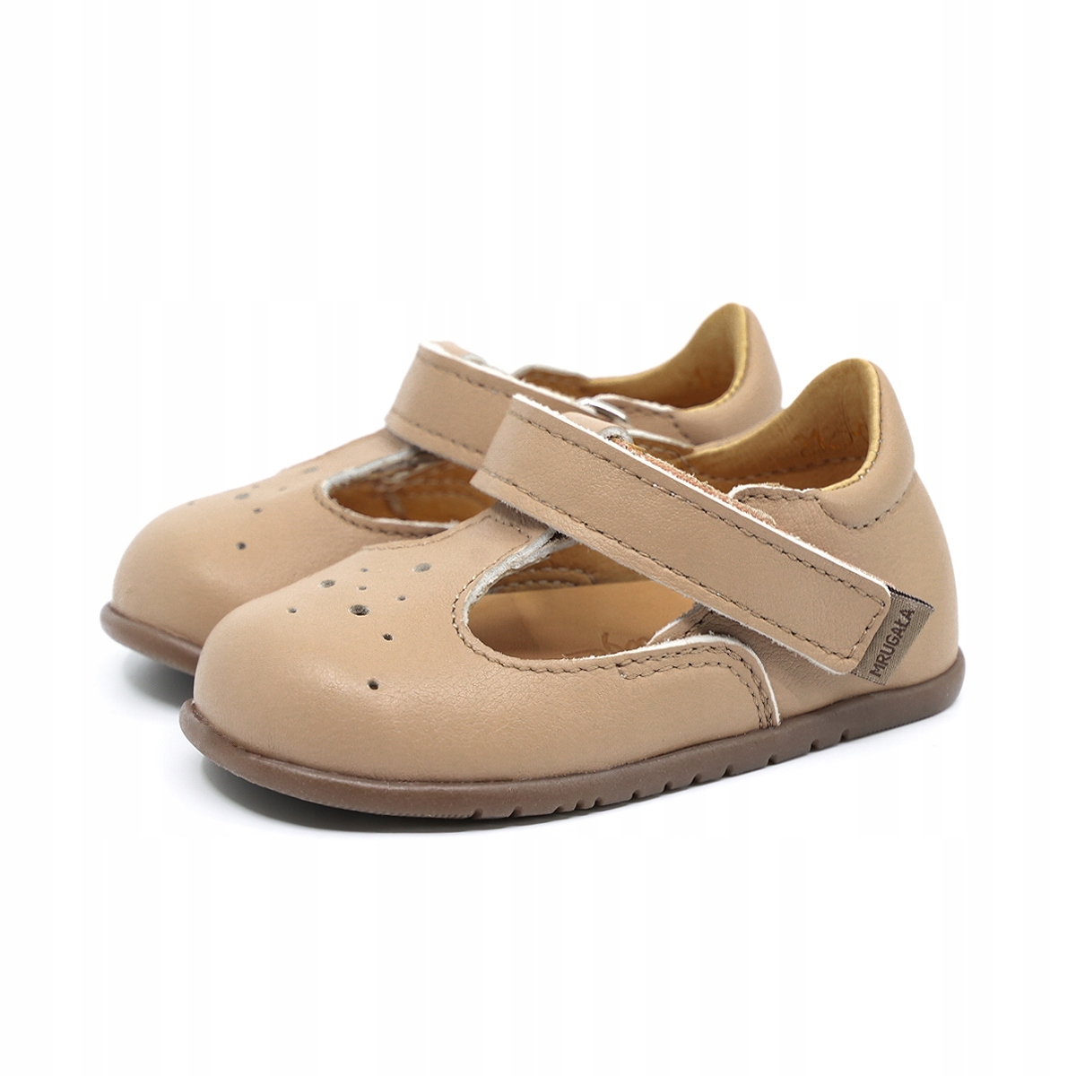 Baleriny Mrugała Sole 2125/6-02 barefoot capuccino na rzep roz.25