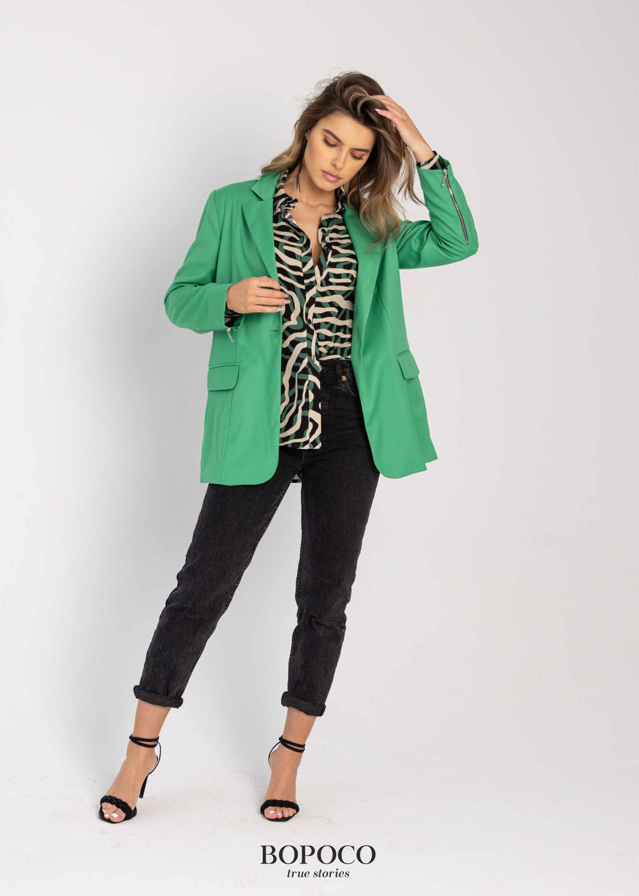 Marynarka oversize zielona Bopoco Marka Bopoco