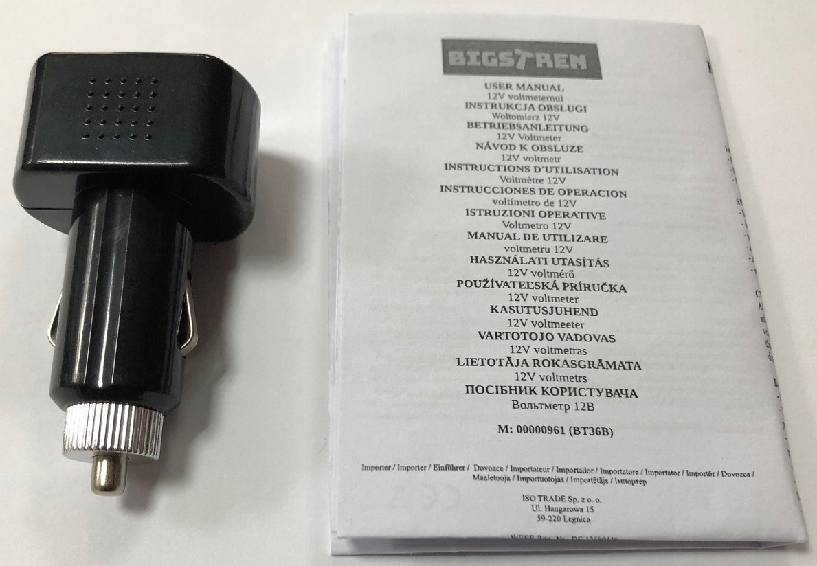 Woltomierz Miernik samochodowy gniazdo zapalniczki 12V 24V Model 961