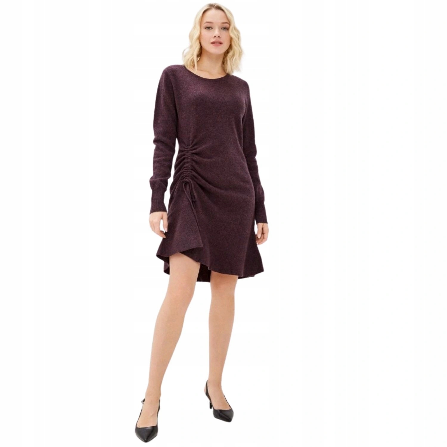 Šaty 100% merino vlna teplá, módní, volná, vel. L