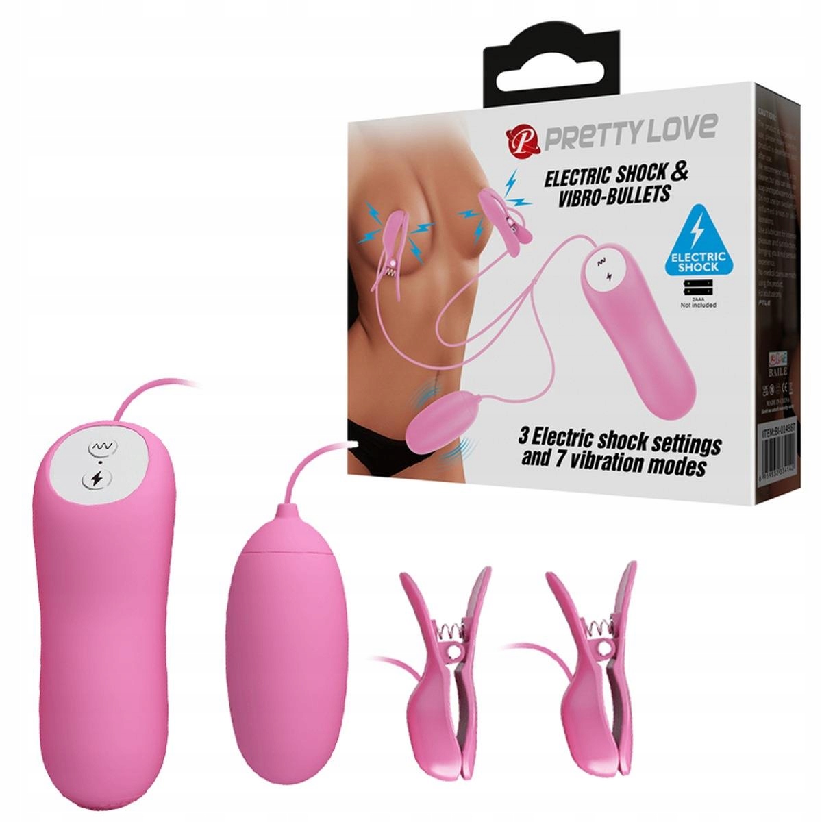 PRETTY LOVE ELECTRIC SHOCK & VIBRO BULLETS, 7 vibration functions 3 elect