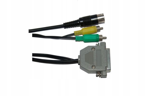 Kabel gniazdo DB23 wtyk WM745+2 wtyki Rca 2m Amiga