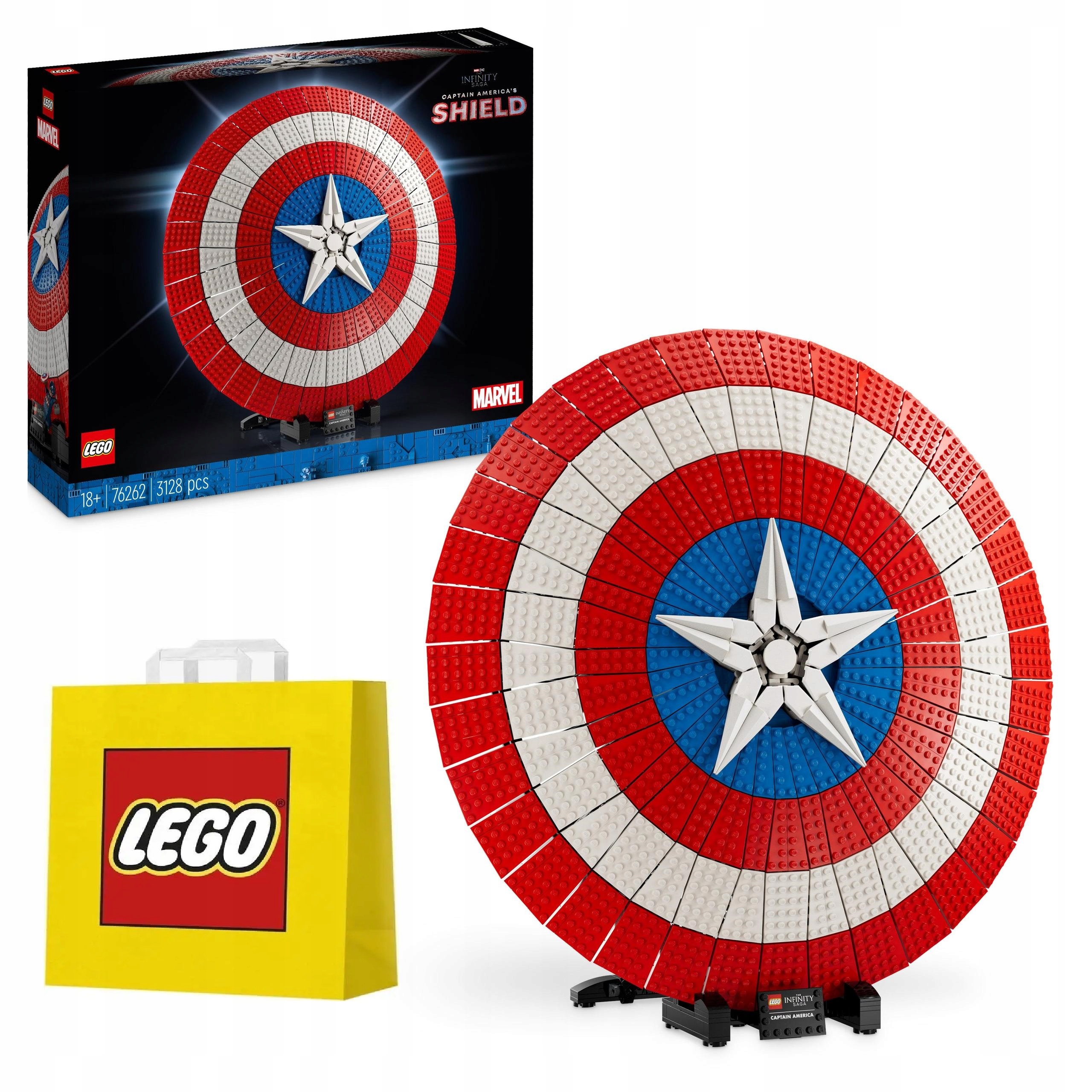 Lego Heroes 76262 Marvel 76262 Tarcza Kapitana Ameryki Torba Lego