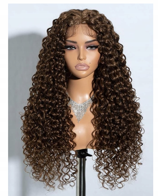 Joedir Paruka s Baby Hair Vroubkované kadeře Syntetické Přírodní Bronz 60 cm