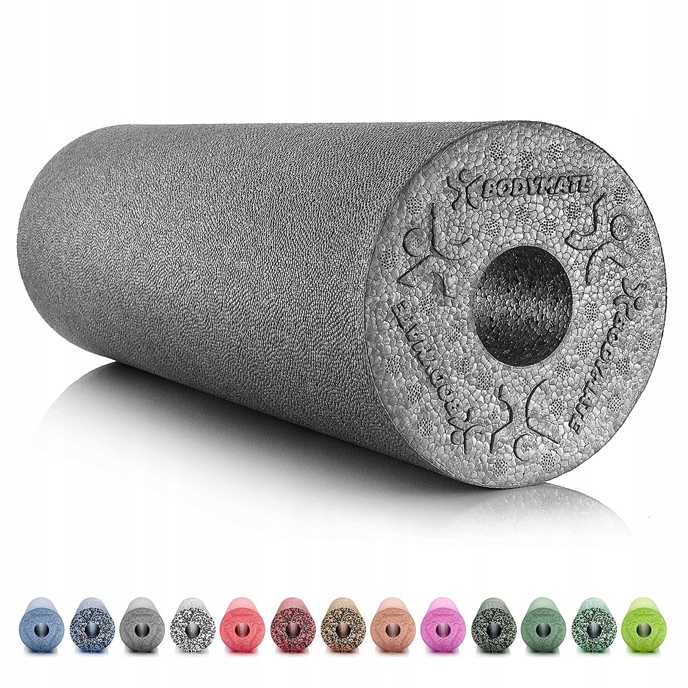 Bodymate Rolka Roller Wałek Do Masażu Fitness 45CM Carbon Szary