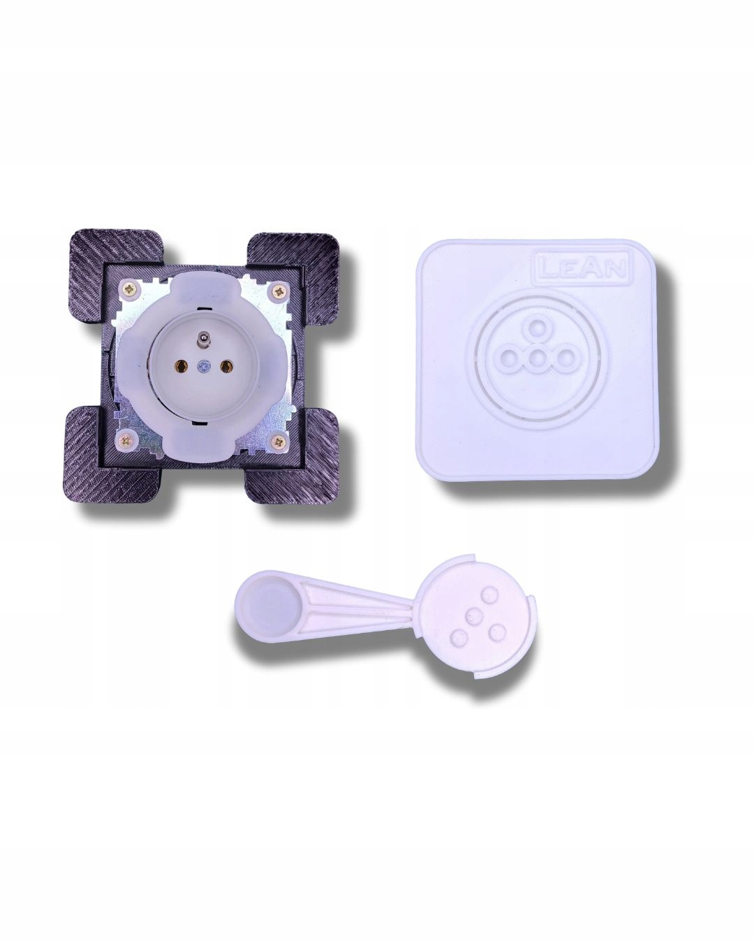 Ukryte gniazdko 1x nadblatowe do kuchni do jasnych płytek