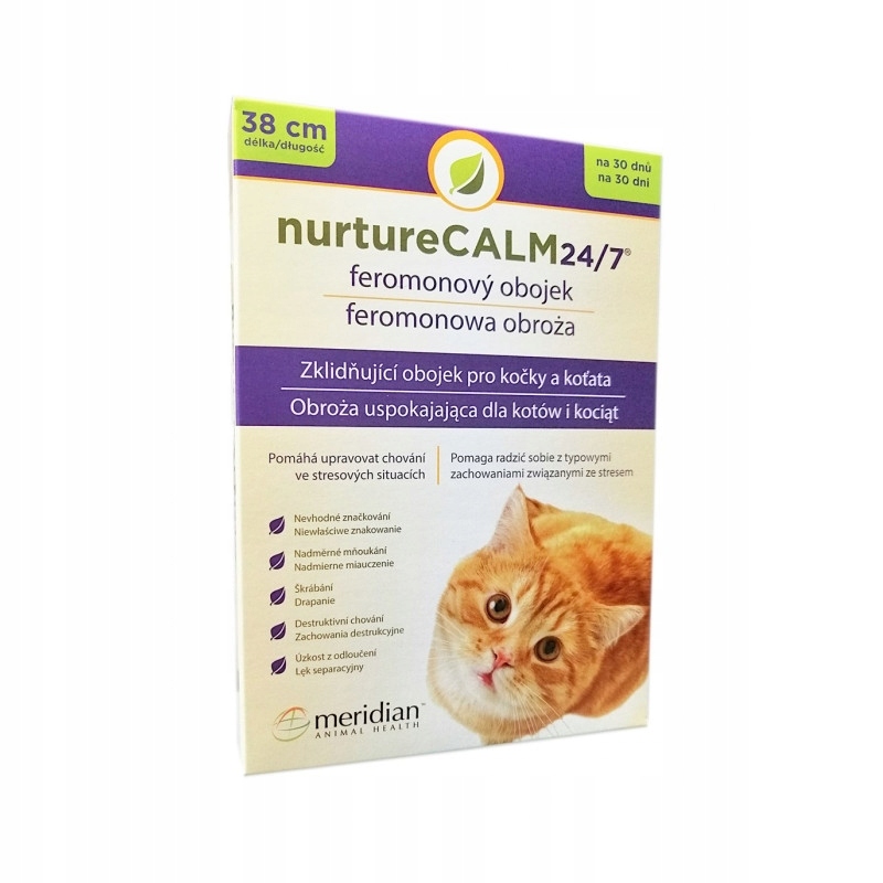Meridian Animal Health NurtureCalm 24/7 Feline Pheromone Collar Obojek...