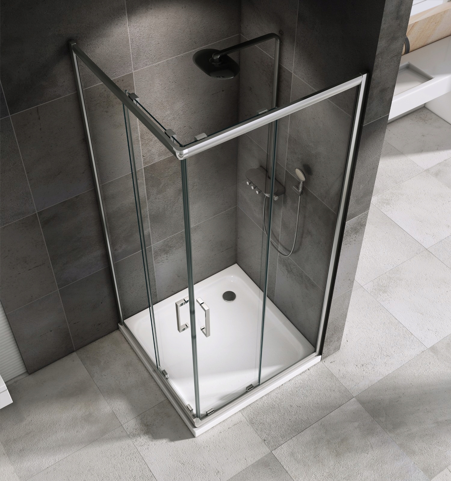 KABINA PRYSZNICOWA PRZESUWNA DS5000 - LEYDEN 90x90 Szerokość 90 cm