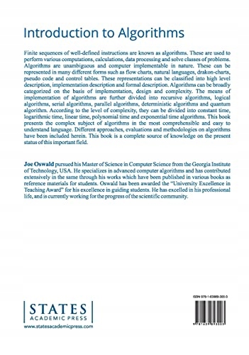 Oswald, Joe Introduction to Algorithms Język publikacji angielski