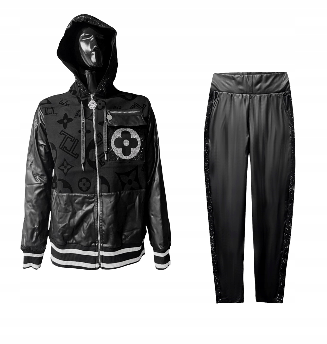 Dámský Komplet Teplákovka T.a.t.u. Rozepínací Mikina Eco Zateplená Kůže vel. 38