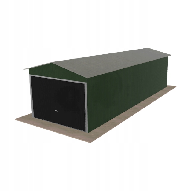 Plechová garáž 3x8.5 m jednopolohová, dvoupolohová, zelená