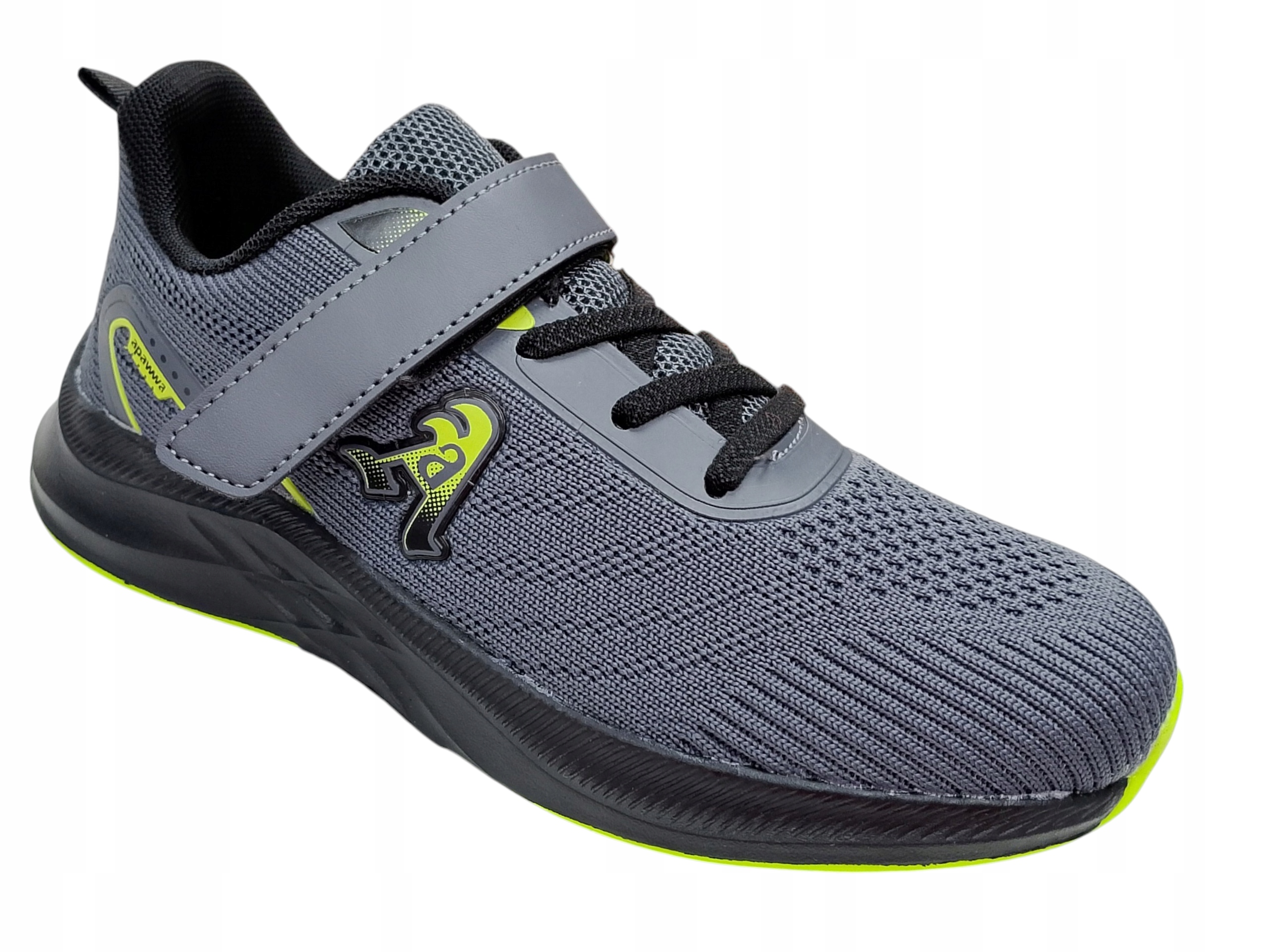 Półbuty Buty Sportowe Rzep ApawwaLG1051P Szare Zielone r 37