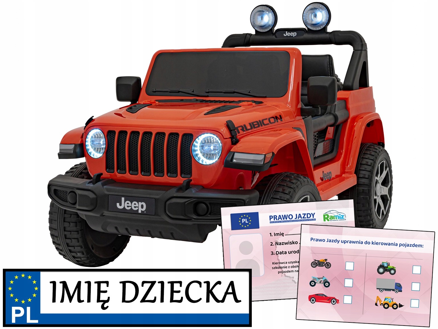 mocne auto na akumulator dla dzieci Jeep Wrangler Rubicon pilot Eva