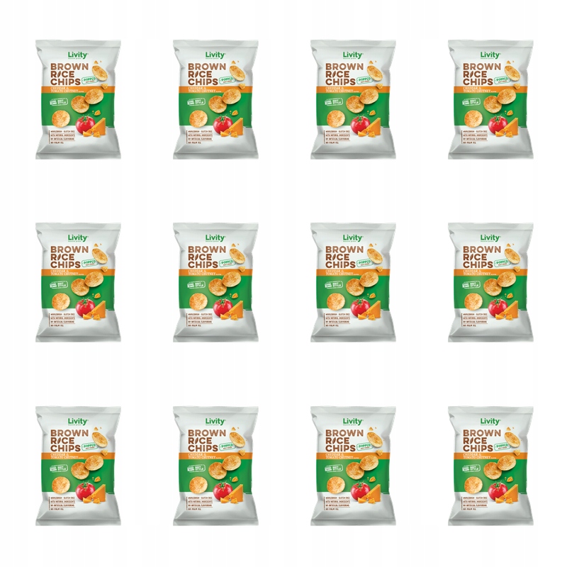 Byond Livity chipsy rýžové celozrnné Cheddar&Chutney 60 g X12