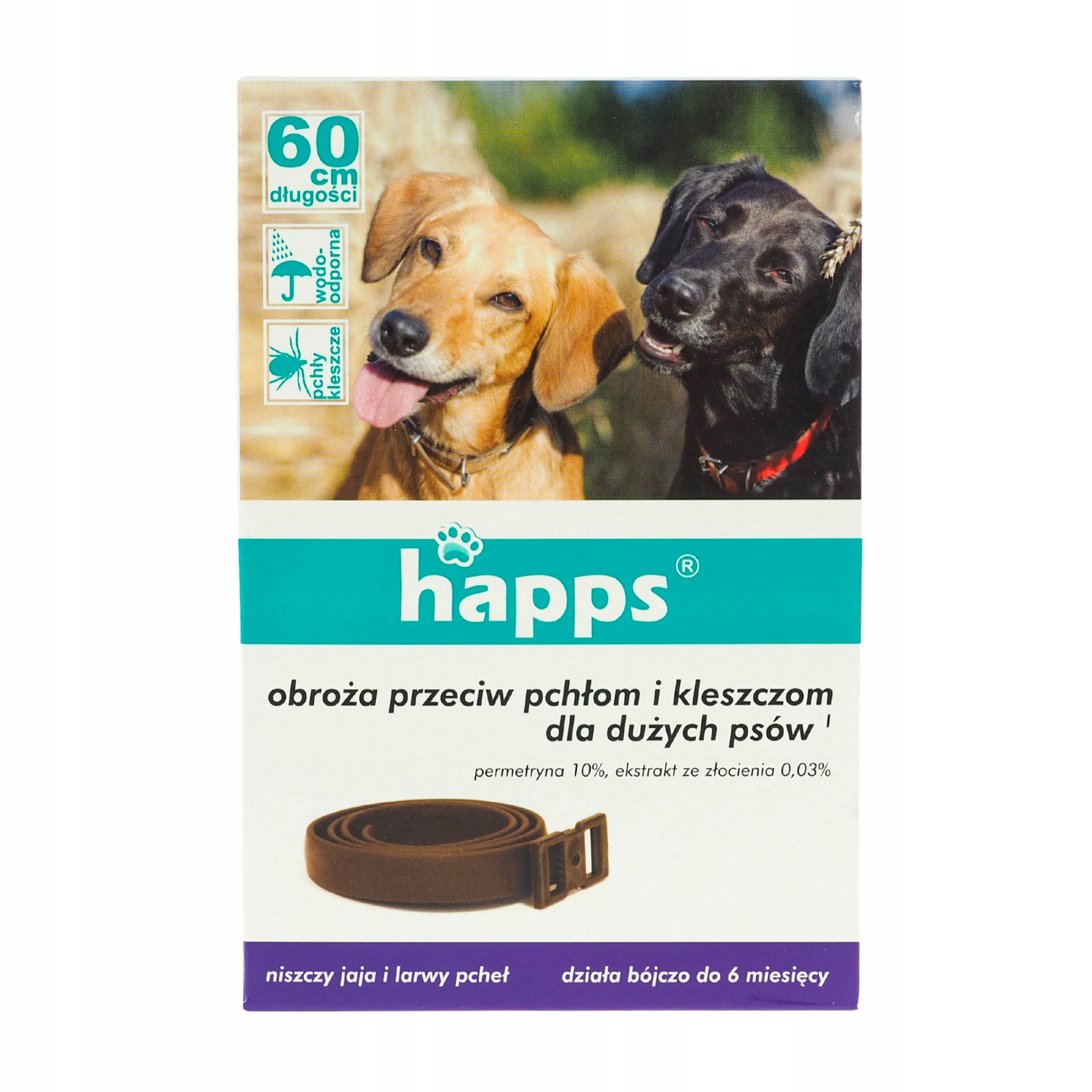 

Permetryna obroża na kleszcze i pchły 60 cm Happs