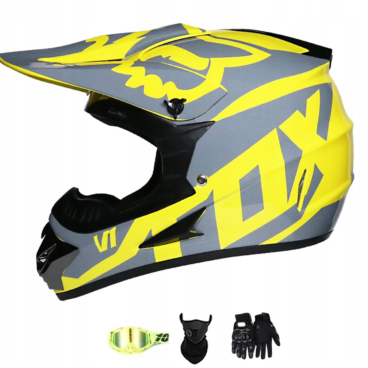 Motocyklová Přilba Lehká Enduro Quada Brýle Rukavice Maska XL