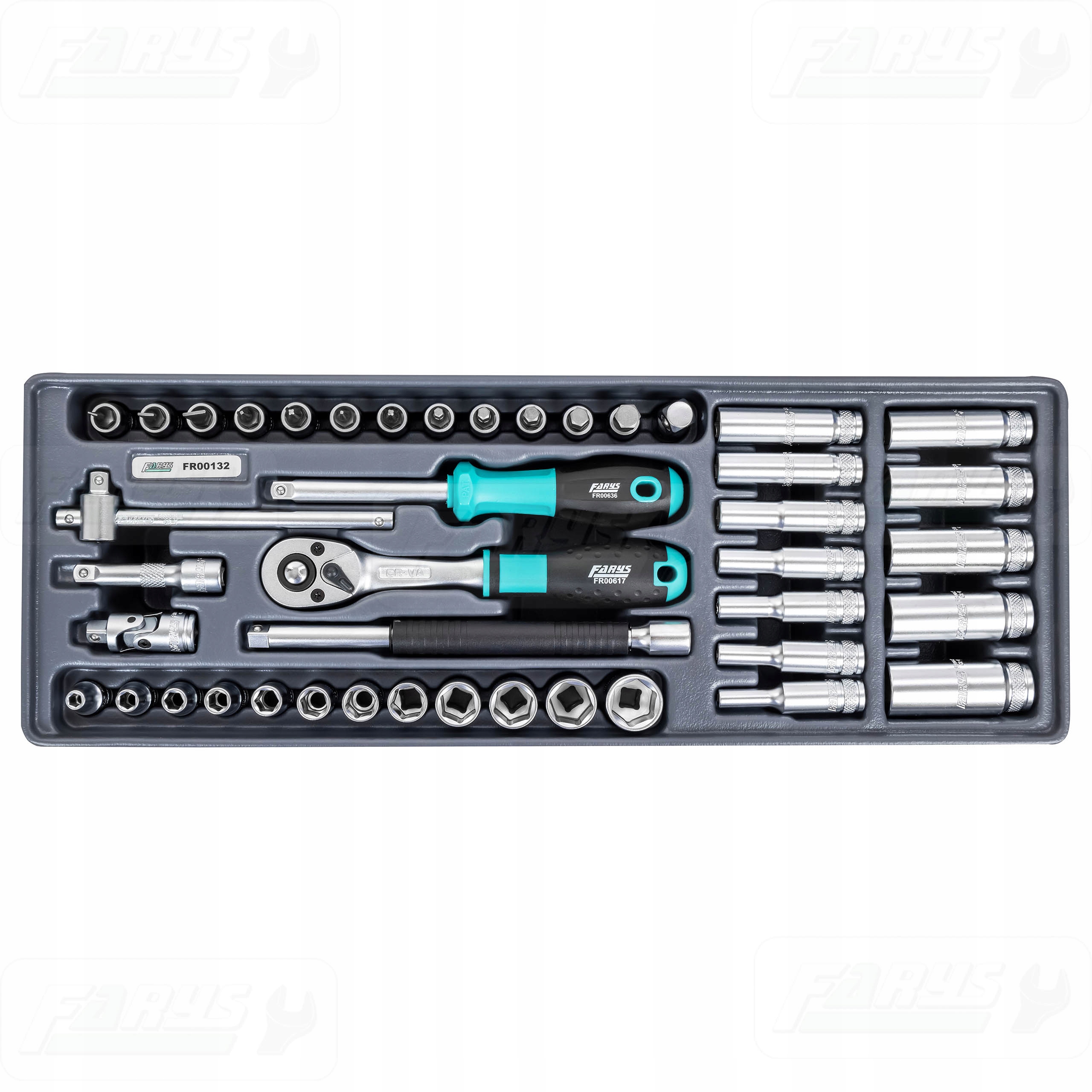 WKŁAD DO SZAFKI WYPOSAŻENIE PREMIUM ZESTAW KLUCZY NASADOWYCH 1/4” 43el. EAN (GTIN) 5907781837755