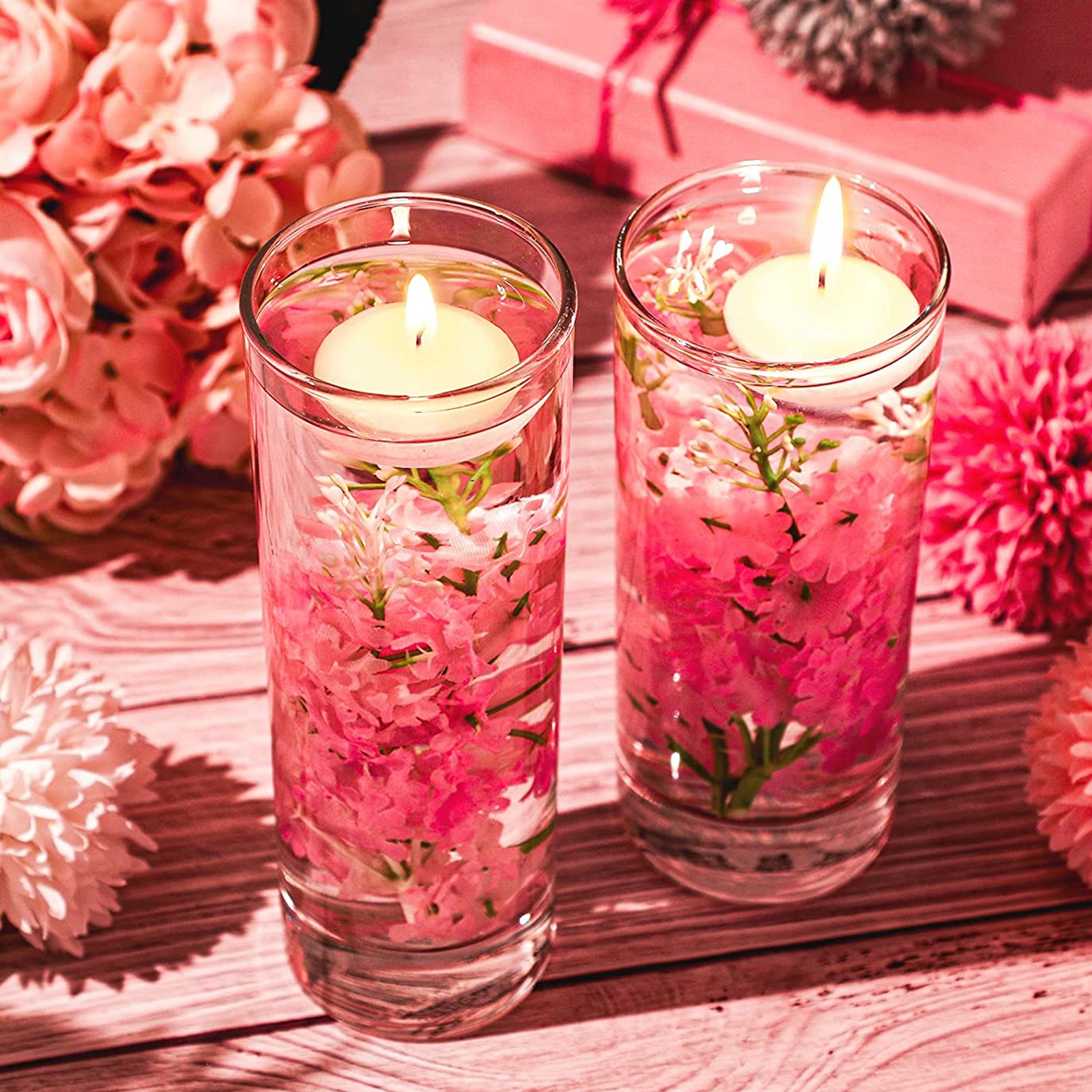 Floating Candle Vase Tall Clear Vases Glass 6 Pcs Marka inny