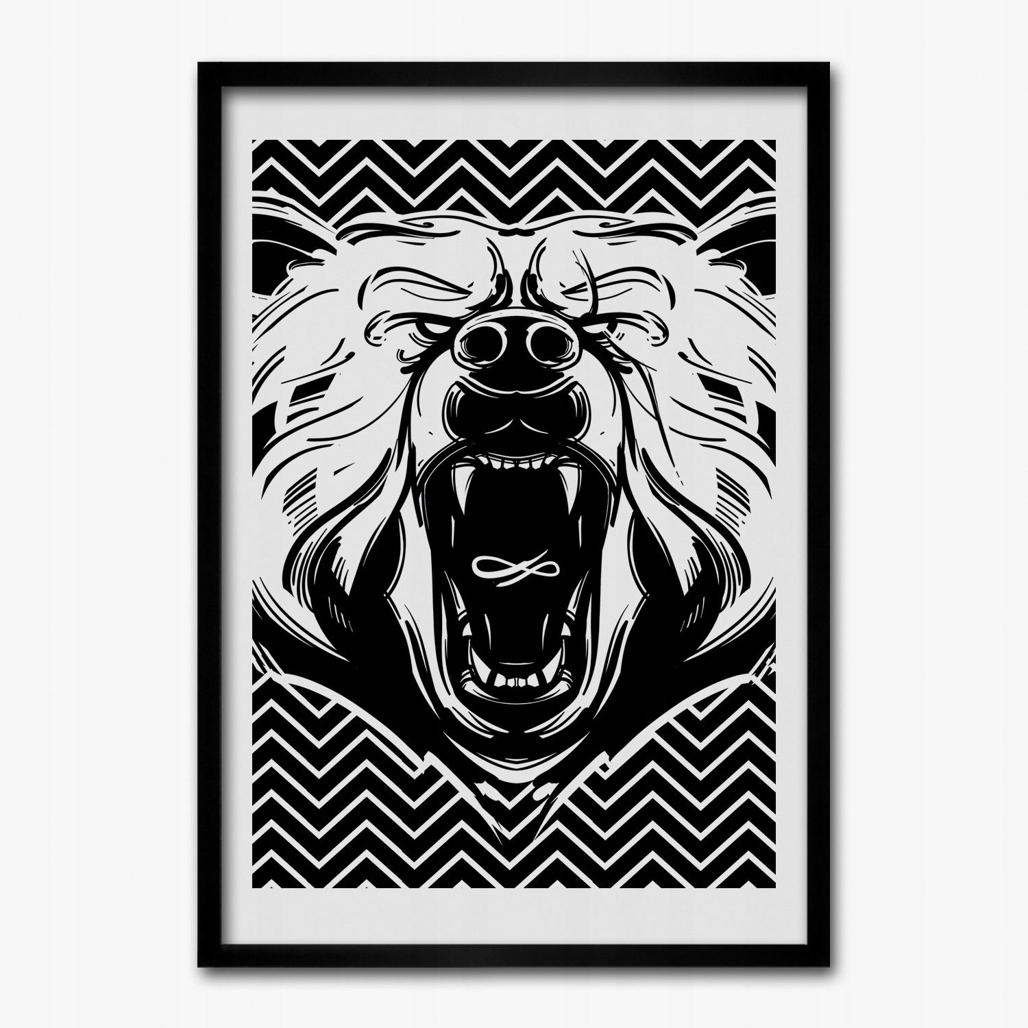 Obraz v ráme na stenu Medveď grafika 70x100