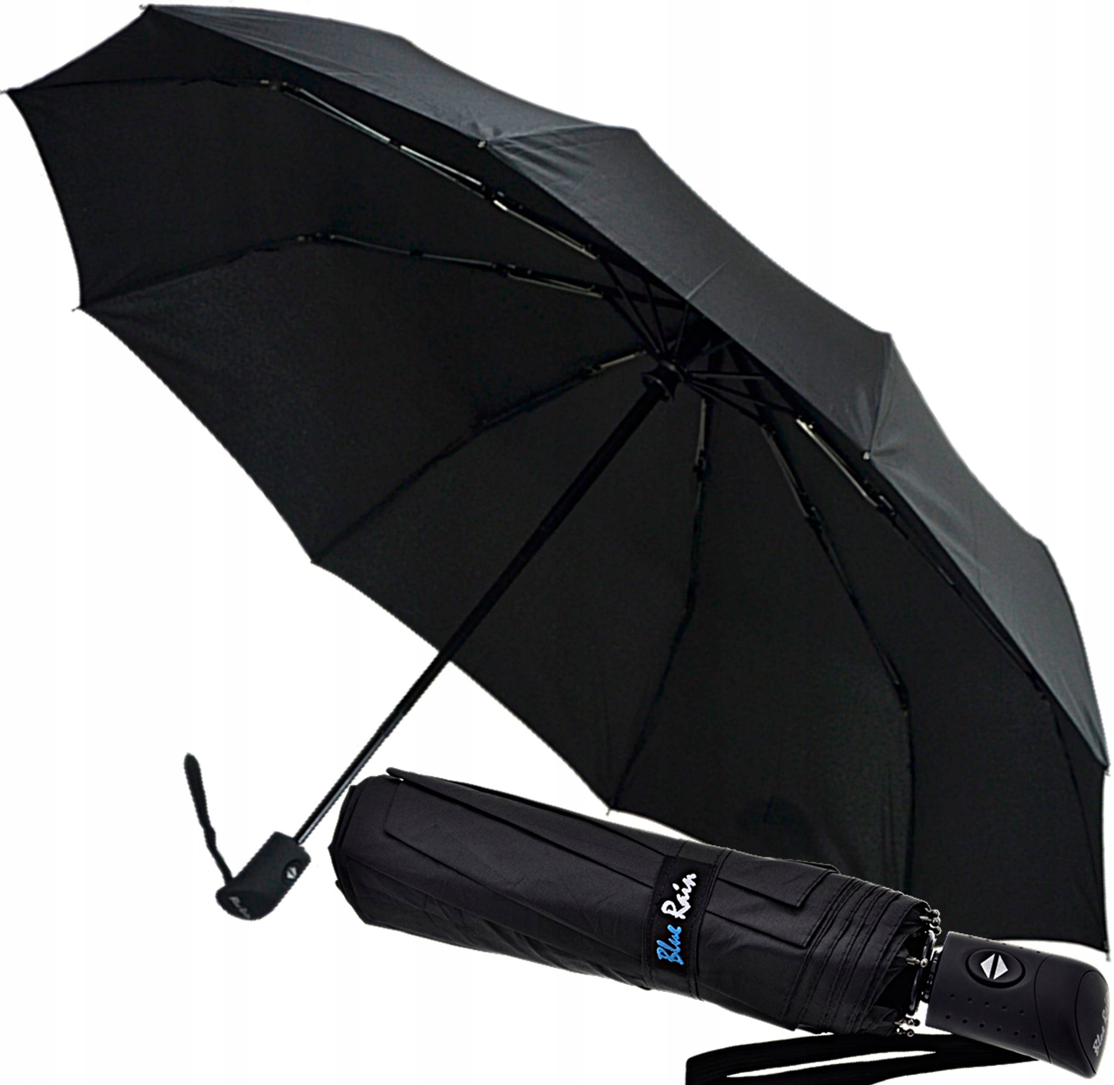 PARASOL MĘSKI PARASOLKA MĘSKA DAMSKA PEŁNY AUTOMAT CZARNA MOCNA UNISEKS