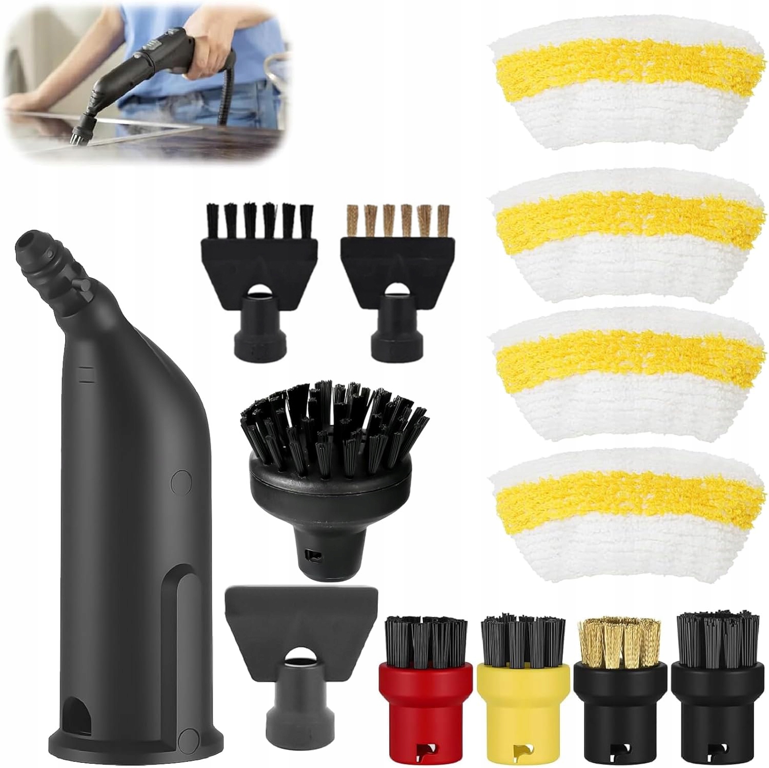 Sada Nástavcových Kartáčů Pro Kärche SC1, SC2, SC3, SC5 a CTK10 Mikrofibra