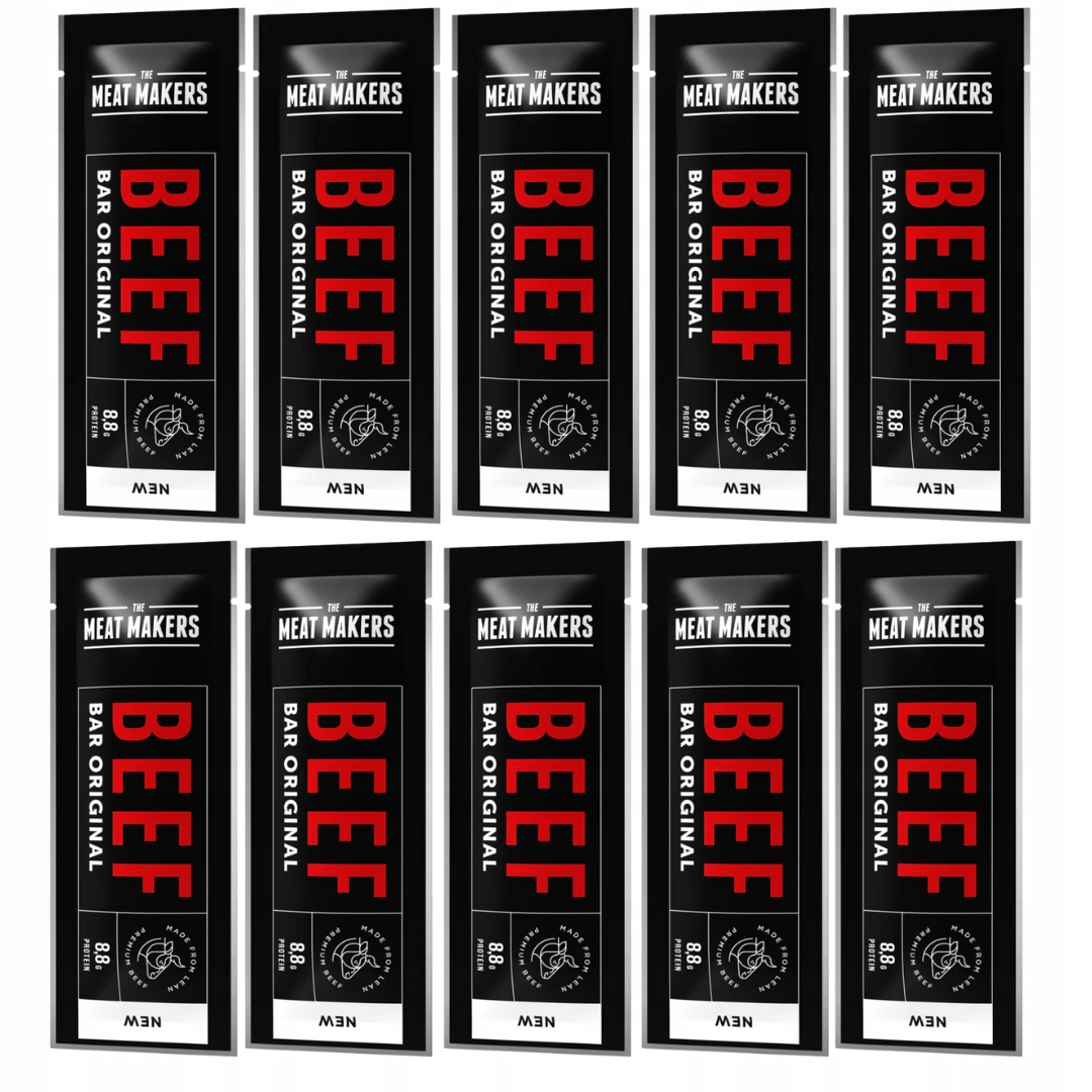 10x Meat Makers Beef Jerky Original 25G Sušené hovězí maso Tyčinka