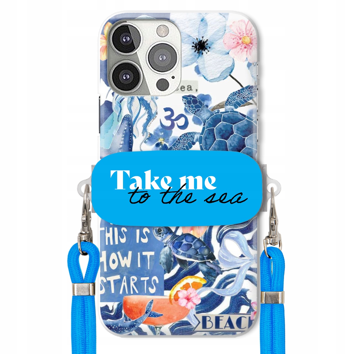 Puzdro pre iPHONE 13 Pro Premium Vodítko Modrá Držiak Take Me To The Sea