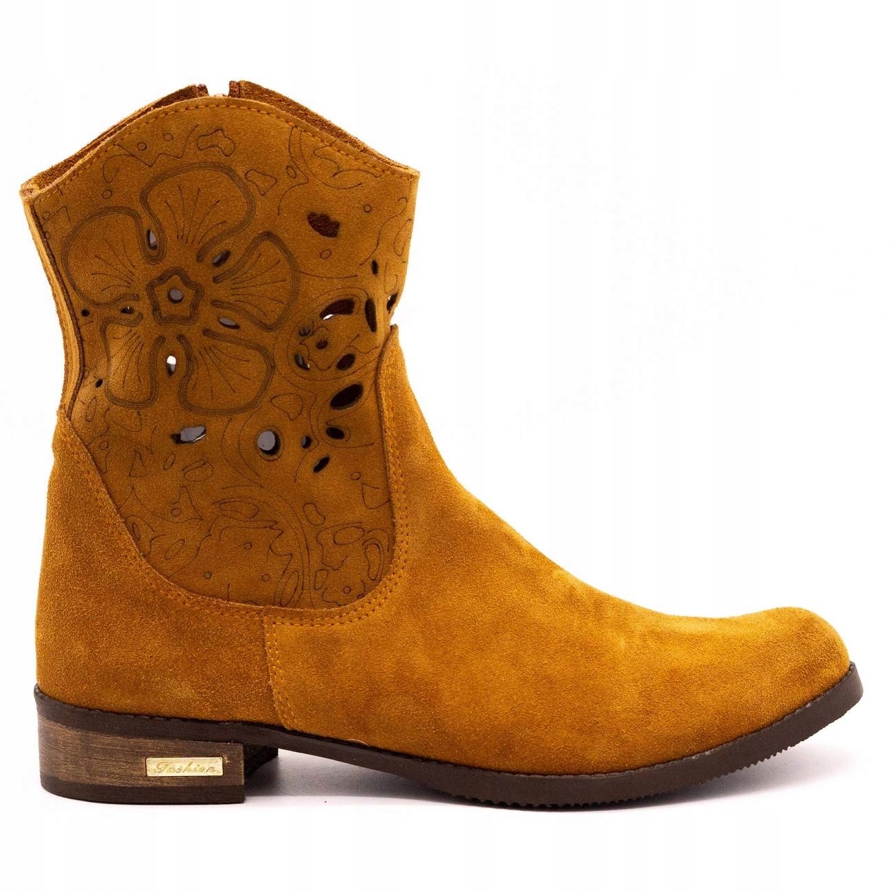 Pohodlné dámské kotníkové boty z přírodní ažurové kůže Jess červená barva 41