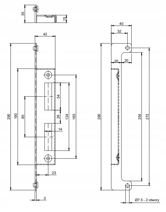 ZACZEP ZATRZASK ODBÓJ ODBOJNIK DOMYKACZ ZAMKA FURTKI DŁUGI OCYNK + ANTRACYT Marka Steelfence