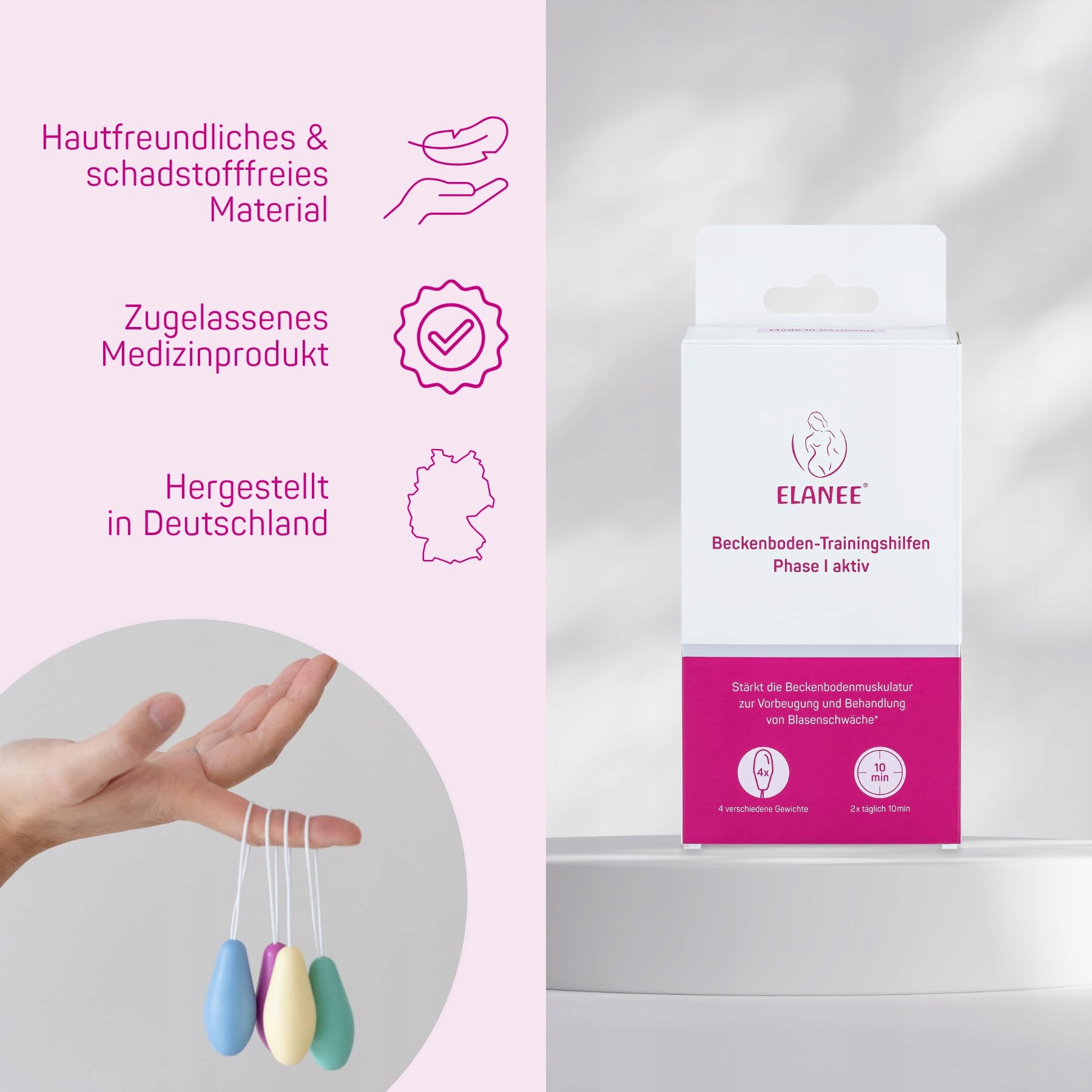 ELANEE Zestaw 4 Stożków Ćwiczeń Mięśni Dna Miednicy — miniatura 2