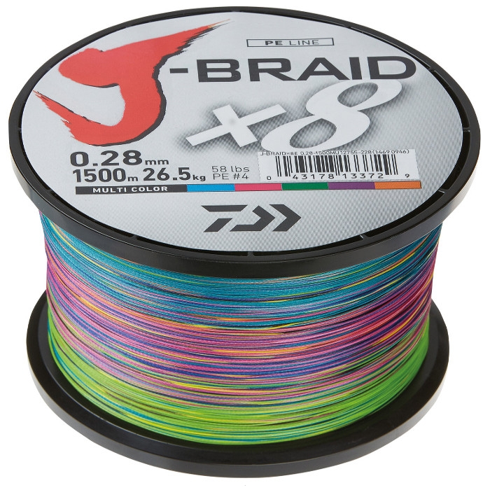 Plecionka Daiwa J-Braid X8 Multi Color 0,10 mm 300 m 12755-110