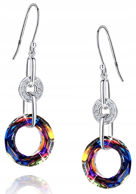 Stříbrné náušnice závěsné kruhové náušnice stříbro o ryzosti 925 rhodiované