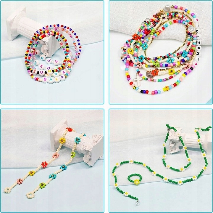 OGROMNY ZESTAW KORALIKI DO TWORZENIA BRANSOLETEK BIŻUTERII NASZYJNIKÓW XXL Płeć chłopcy dziewczynki