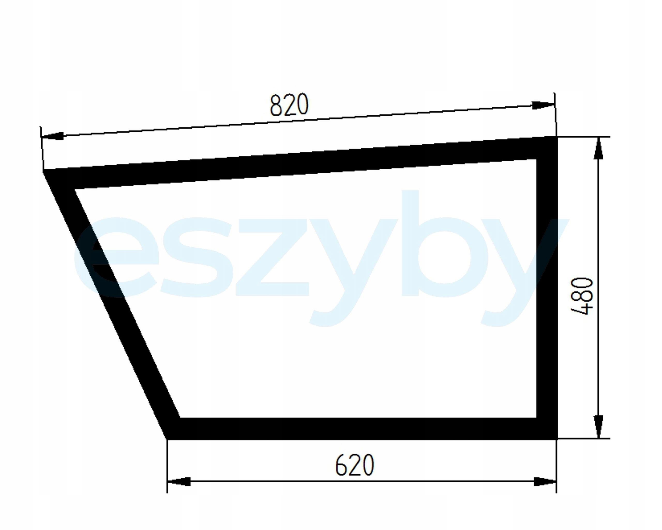 sklo nabíječka John Deere 4400, 4500 spodní dveře