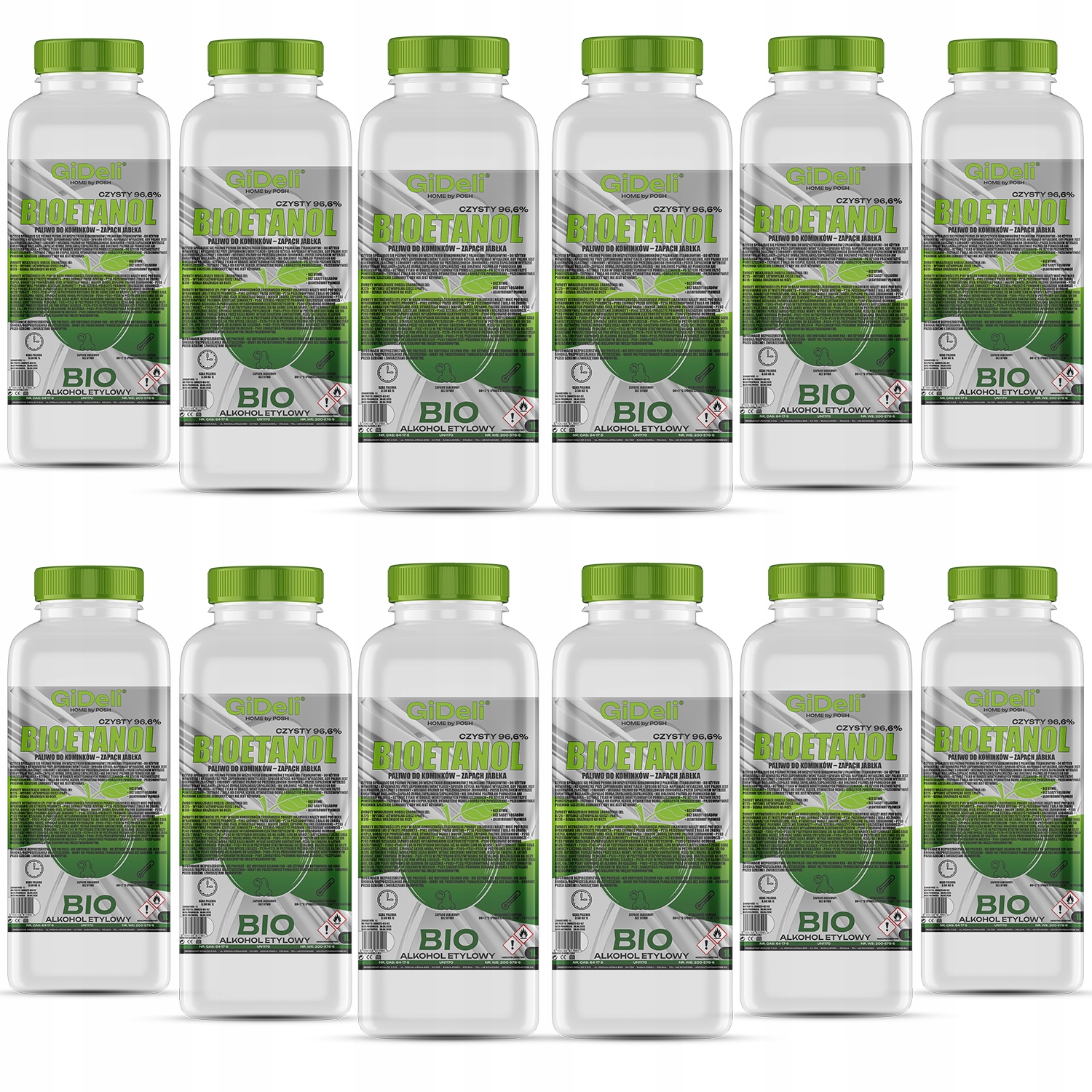 Bioetanol do krbu 12x1L s vôňou zeleného jablka, biopalivo